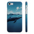 Minimalist whale phone case for iPhone 8 Plus, glossy finish.