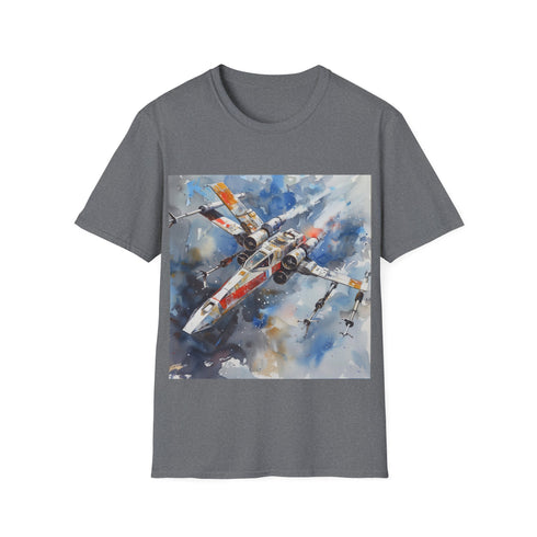 Galactic XWing Adventure Tee in Charcoal, Regular Fit Cotton T-shirt