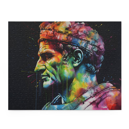 Colorful Neon Caesar Watercolor Jigsaw Puzzle for all ages and skill levels.