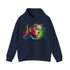 Tom Hanks neon watercolor hoodie in navy, size S.