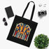 Deco Geo Tote Bag, Black Cotton Tote, Art Deco Inspired Geometric Pattern