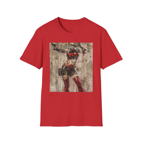 Harley Quinn graphic t-shirt in Charcoal for men and women.