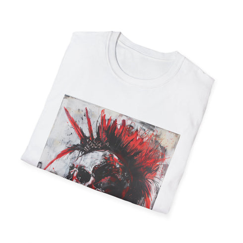 Charcoal cotton punk rock skull t-shirt with bold rebellious design