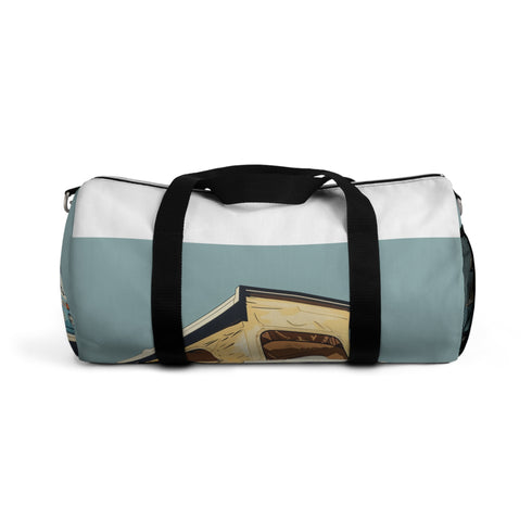 Light Blue Retro Camper Duffel Bag - Spacious weekend getaway essential