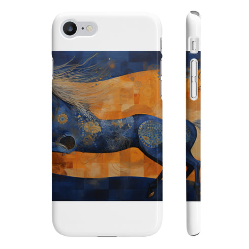 Equine Spirit Abstract Horse Slim Glossy iPhone Case With Vibrant Design