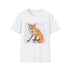 Charcoal geometric fox T-shirt in soft cotton showcasing angular modern design