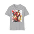 Shazam lightning logo t-shirt in charcoal, men's small summer wear.