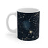 Starry Night Ceramic Coffee Mug with Constellation Stars Design