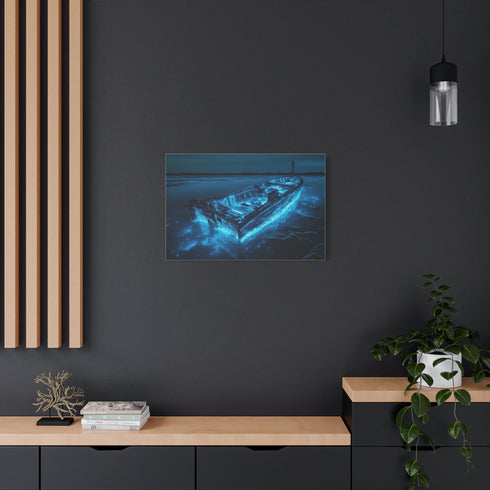 Sunken Ship Glowing with Bioluminescence — Canvas Wall Art — Product Detail View 8