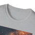 Charcoal galaxy painting T-shirt with vibrant cotton crew neck and regular fit