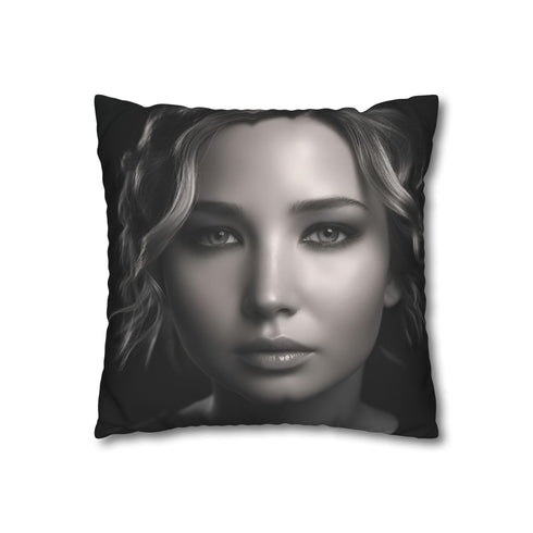 Jennifer Lawrence Double-Sided Square Cushion Cover