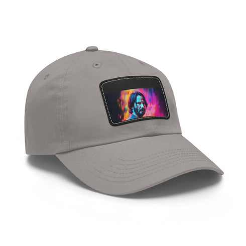 Neon Dreams Watercolor Baseball Cap, White/Light Brown Unisex Cotton Hat