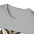 Art deco geometric charcoal t-shirt with vibrant abstract patterns cotton crew neck