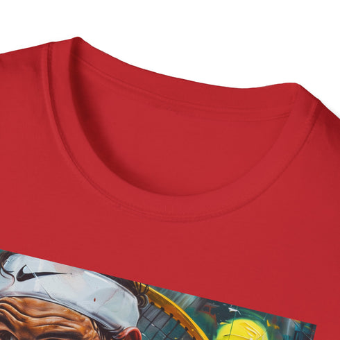 Charcoal cotton T-shirt featuring vivid Nadal painting in regular fit