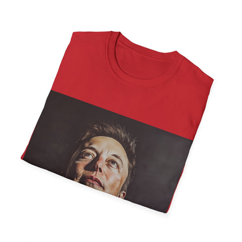 Elon Musk-inspired charcoal tee, crew neck, regular fit t-shirt.