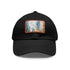 Chicago skyline splatter cap in white with light brown rectangle patch.