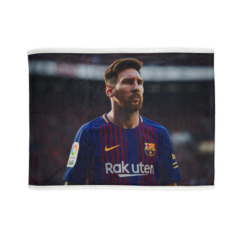 Lionel Messi themed cozy 30'' x 40'' sublimation blanket.