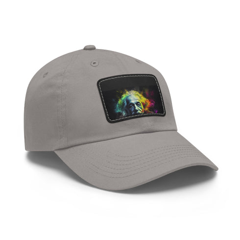 Genius Vision Neon Baseball Cap in White with Light Brown Patch