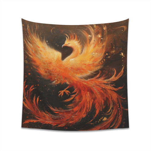 Phoenix Rising Mythical Tapestry: Symbol of Rebirth and Renewal, High-Quality Material, Perfect Gift - 34 x 40 or 57 x 57 Sizes Available