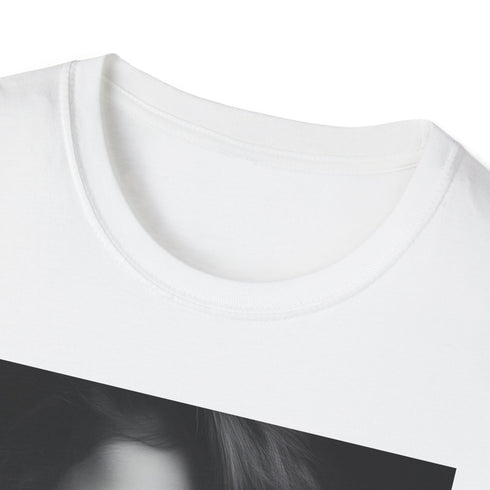 Charcoal cotton T-shirt with vibrant watercolor artwork and Selena Gomez tribute