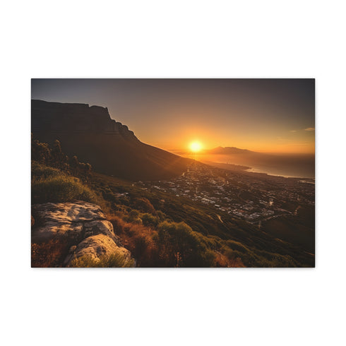 Table Mountain Canvas Print 18" x 12" Indoor Hanging Decor.