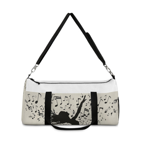 Dancer note silhouette small duffel bag with dance and music design.