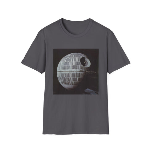 Charcoal Death Star galaxy T-Shirt, perfect for Star Wars fans.