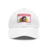 Vibrant watercolor neon cap with light brown patch for casual style.
