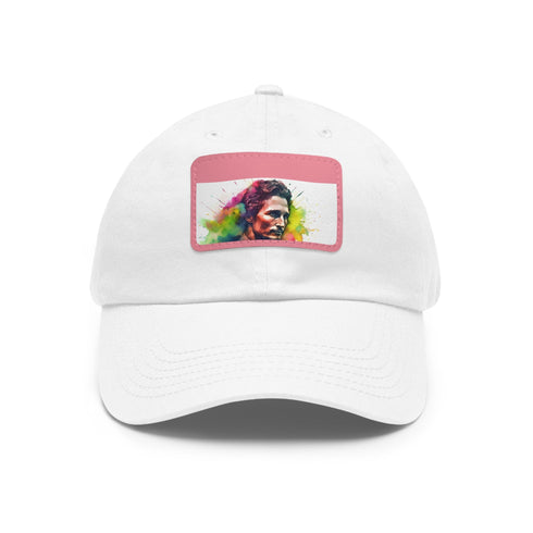 McConaughey neon cap with artistic watercolor design, rectangle shape.