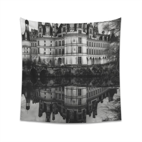 Chambord's Splendor: French Renaissance Chateau Tapestry - High-Quality and Regal Décor for All Seasons - Available in 34 x 40 and 57 x 57 - Makes a Great Gift - Shop Now!