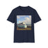 Charcoal retro camper van T-shirt with coastal design soft cotton fabric
