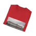 Charcoal cotton T-shirt featuring Winter Palace graphic with crew neck design