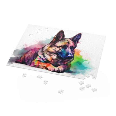 Adorable German Shepherd Jigsaw Puzzle with vibrant colors and intricate details.