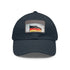 German pride flag cap in white with light brown rectangle patch.