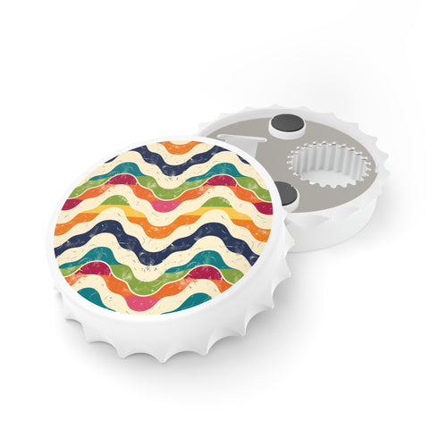 Retro Wave Bottle Opener: Colorful and Vibrant