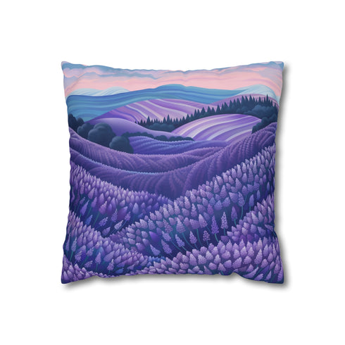 Soft Lavender Fields Pillowcase - Seamless pattern, calming florets design for a peaceful night's rest