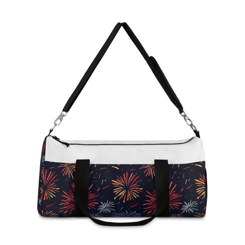 Colorful fireworks festivel duffel bag for weekend getaways and travel adventures.