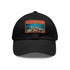 Great Barrier Reef themed cotton baseball cap in white with brown patch.