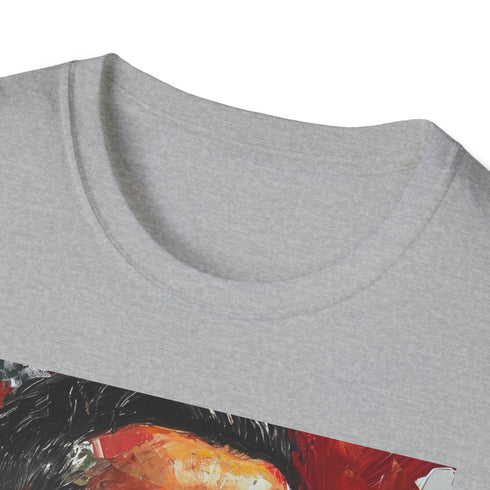 Watercolor charcoal t-shirt with Cristiano Ronaldo-inspired dynamic design