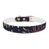 Vibrant festive fireworks dog collar for medium dogs in Black Onyx.