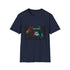Charcoal cotton crew neck T-shirt with vibrant gorilla watercolor print