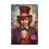 Whimsical Willy Wonka canvas print with vibrant colors and artistic charm.