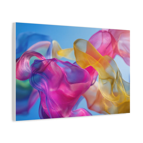 Abstract Fluid Shapes in Vivid Colors Stretched Canvas Wall Art