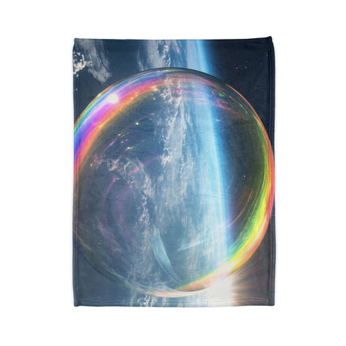 Dream Bubble Drifting over the Earthsola Plush Fleece Throw Blanket