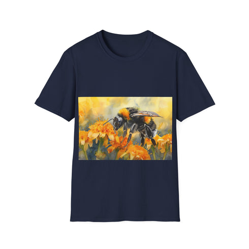 Bumblebee Watercolor Art Tee, Charcoal option, Regular fit, Crew neck.