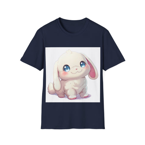 Chubby Cinnamoroll cartoon tee in charcoal cotton, regular fit.