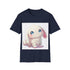 Chubby Cinnamoroll cartoon tee in charcoal cotton, regular fit.