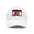 Hugh Jackman watercolor neon baseball cap with light brown patch.