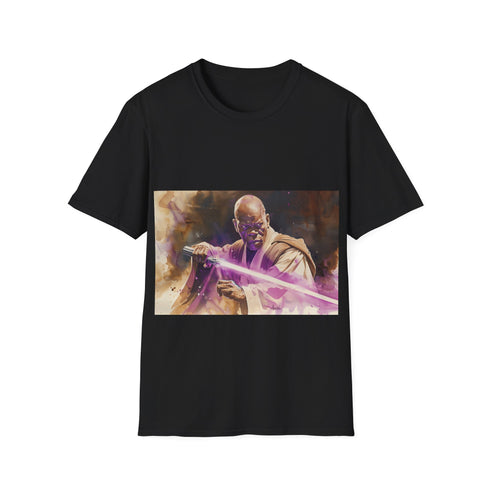 Master Windus Purple Lightsaber Tee, Charcoal S, Jedi-Inspired Cotton T-Shirt.