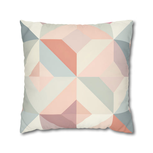 Pastel Geometrics pillow case with seamless pattern in soothing hues for modern bedroom decor